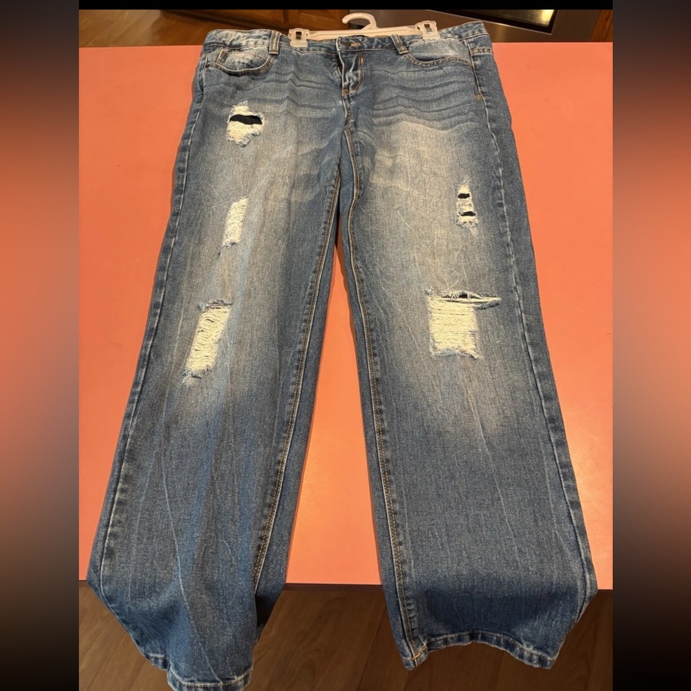 Distressed Blue Jeans